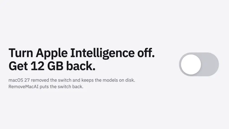Mac-ல் 12GB Storage மீட்க RemoveMacAI: Apple Intelligence-ஐ நீக்கும் இலவச Tool
