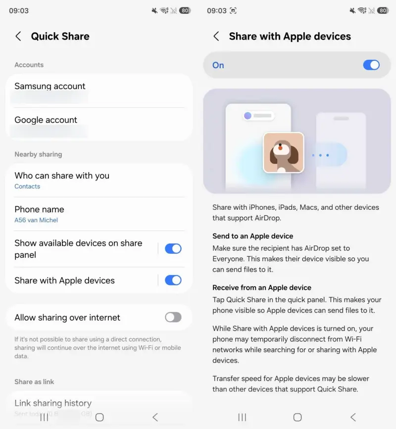 Galaxy A56-ல் இனி iPhone-க்கு AirDrop: One UI 9 அப்டேட்டில் Quick Share வசதி — எப்படி இயக்குவது?